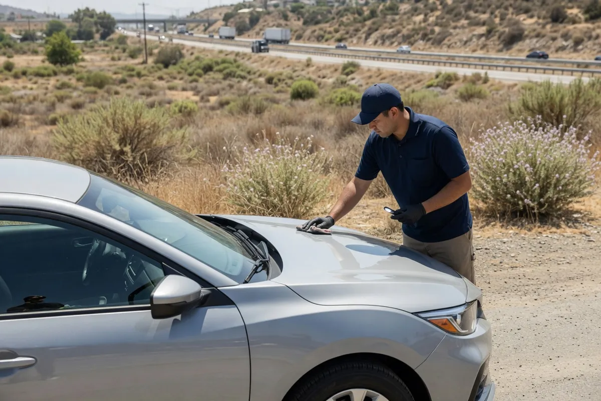 Clean coated commuter car in inland San Marcos light