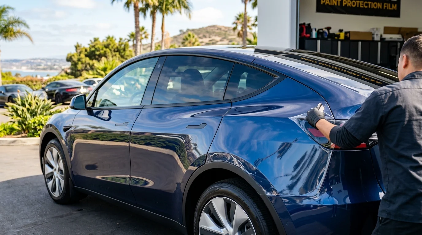 Paint protection on an EV in San Diego