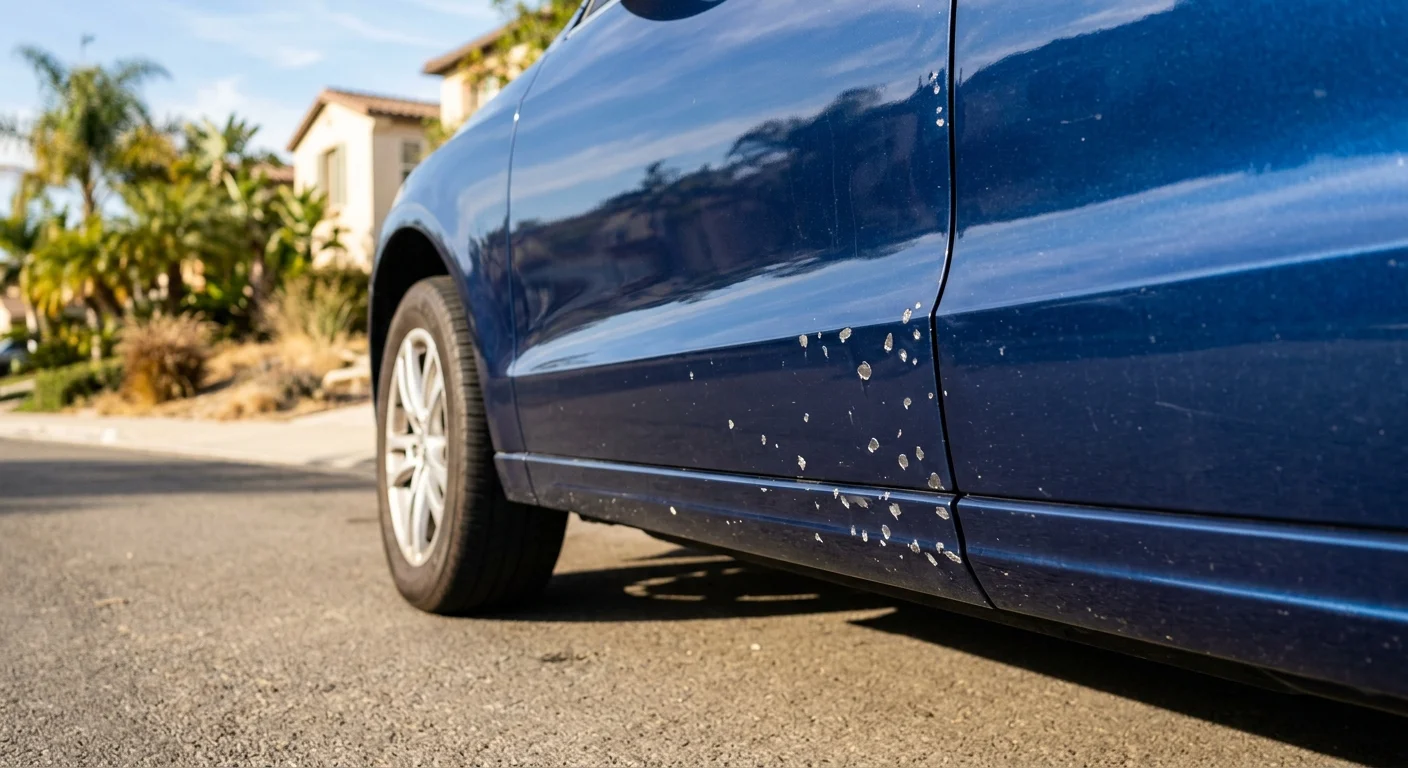 Rock chips in car paint on a San Diego vehicle